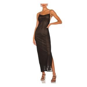 Elegant Black Mesh Maxi Dress